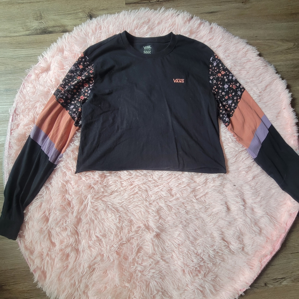 Vans Women's Black Floral Crop Top